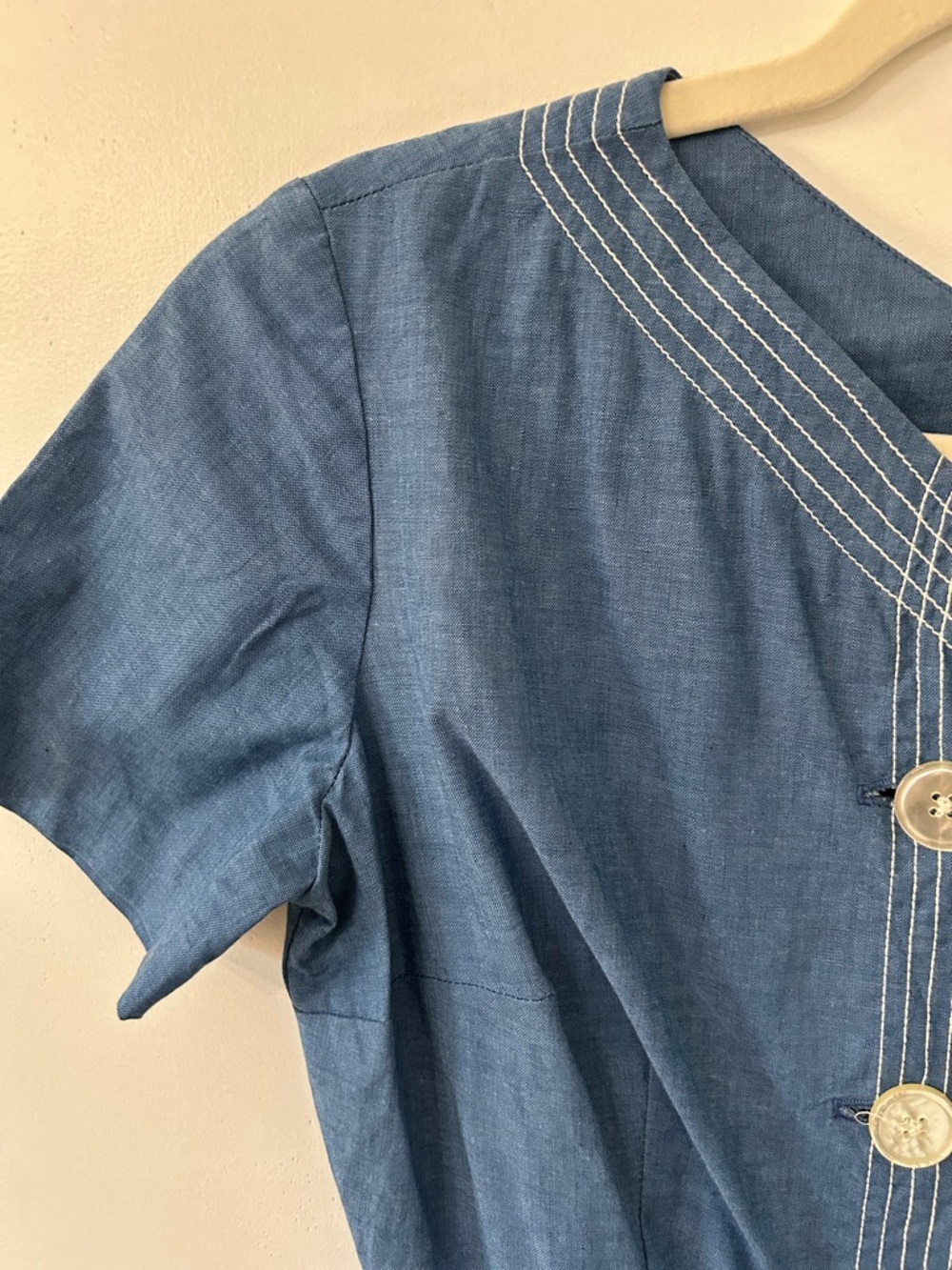 Vintage Dixie Deb Dress Women’s Handmade? Denim Blue Dress Western Full Skirt - Picture 14 of 16